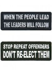 Leaders Will Follow & Stop Repeat Offen. Motorcycle Fun Biker Jacket/Vest Patch picture