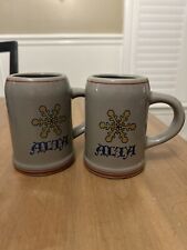 2 VINTAGE Alta Ski Resort Porcelain Mugs 12 oz Utah “1/4” ONE OF A KIND picture