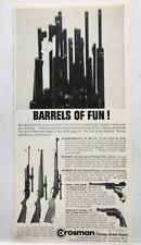 1967 Crosman CO2 Rifle Gun Hunting Barrels Of Fun Print Ad Man Cave Fairport NY picture