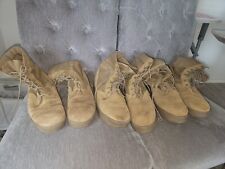 US Army Three Set 9 W Standard Issue Vibram Hot Weather Combat Boots Coyote Tan picture