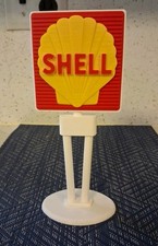 SHELL Gas Station Mini Sign Display Diorama- Mt Olive,IL Rt 66 Double-Sided 7" picture
