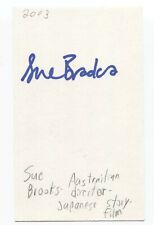 Sue Brooks Signed 3x5 Index Card Autographed Signature Australian Film Director picture