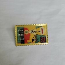 Know More About Diabetes 34 Cent USA Stamp  Lapel Hat Jacket Pin picture