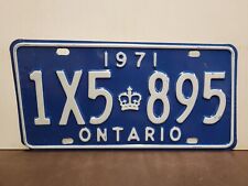 1971 Ontario License Plate Tag Original. picture