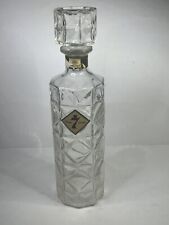 Vintage Seagram's Seven 7 Crown Glass Bottle Decanter Cork Stopper Mid Century picture