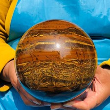 7.65LB Natural Tiger's Eye Ball Quartz Crystal Sphere Gem Healing Décor picture