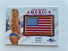 Mary Riley Bench Warmer God Bless America Flag Patch Card 2/2 picture