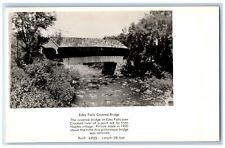 Maine ME Postcard RPPC Photo Edes Falls Covered Bridge c1950's Posted Vintage picture