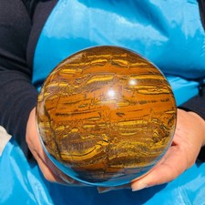 5.41LB Natural tiger's-eye sphere quartz crystal polished ball healing decor picture