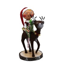 Lori Mitchell 18029 Run Run Reindeer Boy Christmas Figurine 6.5" NIB picture