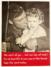 WE CAN'T ALL GO...BUT WE CAN HELP '42 ORIGINAL U.S. WW2 PROPAGANDA POSTER picture
