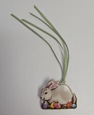 Longaberger 2004 Easter Bunny Eggs Pottery Basket Tie On Pin & Ribbon #28163 picture