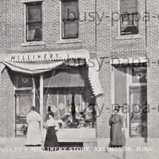 Vintage 1900s Mrs M. L. Mueller's Millinery Store Arlington Minnesota Postcard picture