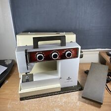 Vintage Viking Husqvarna Sewing Machine 5710 Model White and Red With Foot Pedal picture