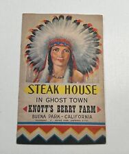 Vintage Booklet Steak House Ghost Town Knott's Berry Farm Buena Park CA  picture