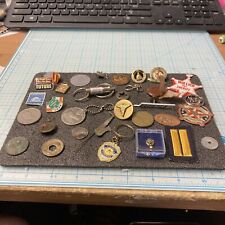Pop's Used Vintage Mixed Lot of Pins/Coins/Keychains etc. Nice Mixed Lot LOOK picture