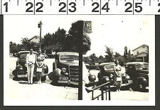 VINTAGE OLD B&W 1938 PHOTO OF COUPLE BY 2 HOTROD ANTIQUE CARS IN MARYLAND #2547 picture