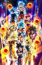 The Evolution of Goku Poster | Wall Art | Dragon Ball | DBZ GT | Anime | NEW picture