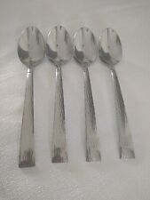 Hampton Signature Brocade Hammered 4 Teaspoons Glossy Stainless  picture