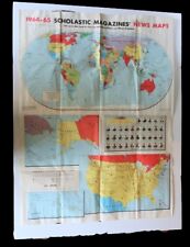 Vtg Scholastic Magazine  News World Map 1964-1965 United States Election picture