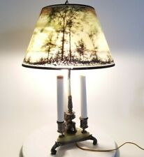 Authentic Pairpoint Lamp Forest Reverse Painted Florence Shade Tiffany era picture