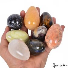 1.045 Kilo Natural Multi Gemstones Polished Crystal Healing Mineral Eggs /8 Pcs picture