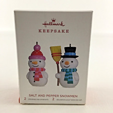 Hallmark Keepsake Christmas Tree Ornament Salt & Pepper Snowmen Set New 2018 picture