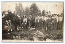 c1910's Horse Team Occupational Men Boulder Rocks Farming RPPC Photo Postcard picture