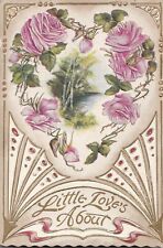 Vintage 1910s Valentines Greeting Card Mini-Book - Little Love's About Embossed picture