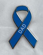 **NEW** Prostate Cancer ' DAD ' Awareness blue ribbon enamel badge / brooch. picture