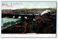 c1905 Three Bridges Across The Delaware Easton Pennsylvania PA Antique Postcard picture
