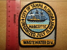 VINTAGE EMBROIDERED FLORIDA PATCH-City Of Tampa Wastewater Division-EXCELLENT picture