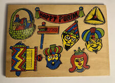 Happy Purim Wooden Kid Puzzle Jewish Holiday  picture