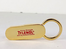 Vintage TYLENOL Pharmaceutical Drug Company Metal Keychain Advertising Key Ring picture