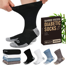 Socks for Men,4 Pairs Crew Diabetic Neuropathy Socks for Men Size 9-12/10-13 picture