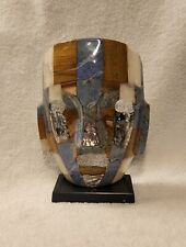 7.5 Inch Mayan Death Burial Mask With Abalone, Blues, Browns Colors Gorgeous  picture