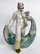 Rare Polonne Vintage Soviet Porcelain Figure Statue Fisherman Ukraine 22 cm picture