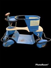 Original Vintage 1950s Taylor Tot Baby Stroller Walker Blue/White Wood Metal picture