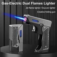 Windproof Gas-Electric Plasma Type C USB Rechargable Lighter Folding  picture