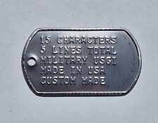 MILITARY DOG TAGS 2 Tags Custom Embossed STAINLESS STEEL U.S. picture