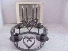 Dala Industrier by Eric Dalmas-Wrought Iron-Hearts-4 Candle Holder-Original Box picture