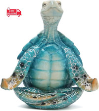 Sea Turtle Meditation Yoga Decor, Sea Turtle Meditating Coastal Beach Decoration picture