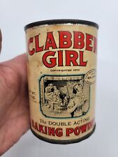 Vintage Clabber Girl 10 oz. Baking Powder Tin (1/2 Full) picture
