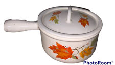 descoware made in belgium maple leaf pattern sauce pan with lid READ picture