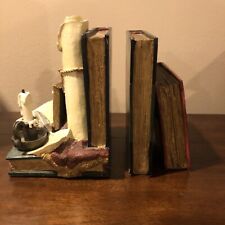 VTG Figi Graphics Bookends Magical Dark Academia Old Books Glasses Candle Scroll picture