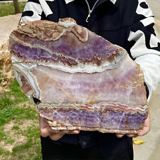 6.68LB Natural Amethyst Agate Crystal Hand cut Piece Specimen Healing picture