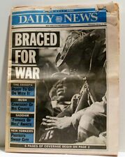 New York Daily News Full Copy January 16 1991 Braced For Gulf War George HW Bush picture