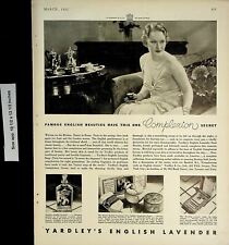 1932 Yardley's English Lavender Body Face Care Vintage Print Ad 4697 picture