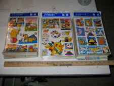 POKEMON 1990s JAPAN non US issue 2 sets of 3 large sticker sheets (6 total) picture