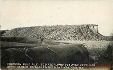 Postcard RPPC 1916 New York Carthage Champion Pulp Pile St Regis Paper NY24-2132 picture